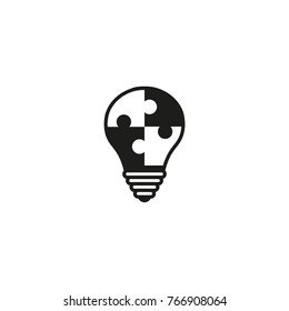 puzzle lightbulb vector icon