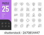 
Puzzle line Editable Icons set. Vector illustration in modern thin line style of unity concept related icons: teamwork, connection, community, solution, and more. 