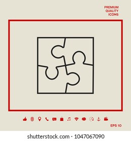 Puzzle line icon