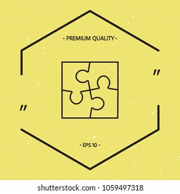 Puzzle line icon