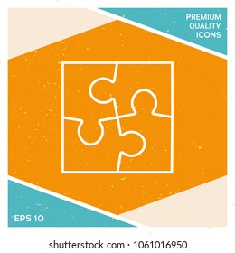 Puzzle line icon