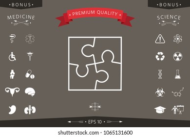 Puzzle line icon