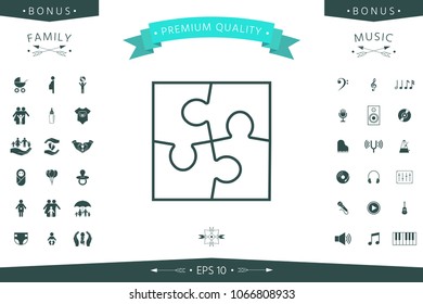 Puzzle line icon