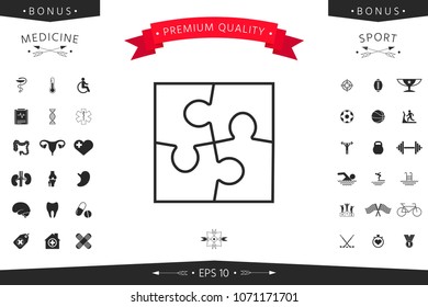 Puzzle line icon