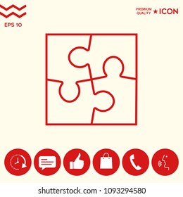 Puzzle line icon