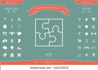 Puzzle line icon