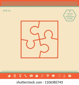 Puzzle line icon