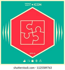 Puzzle line icon