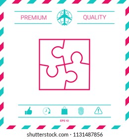 Puzzle line icon