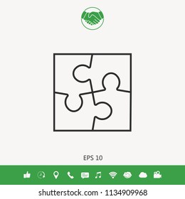 Puzzle line icon