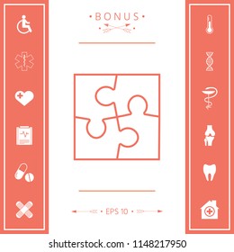 Puzzle line icon