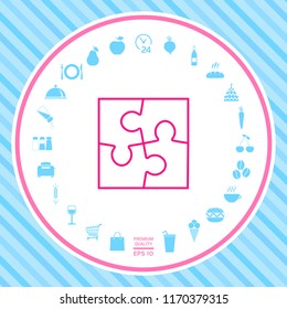 Puzzle line icon