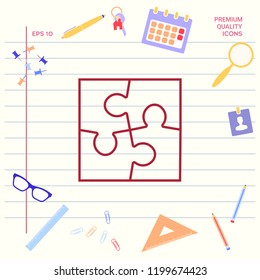 Puzzle line icon