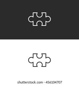 puzzle line icon