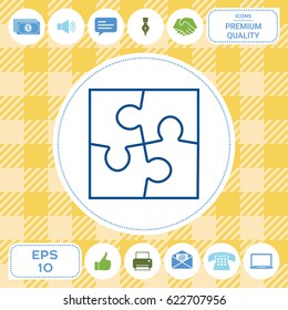 Puzzle line icon