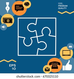 Puzzle line icon