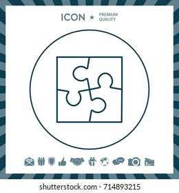 Puzzle line icon