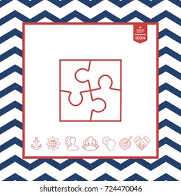Puzzle line icon