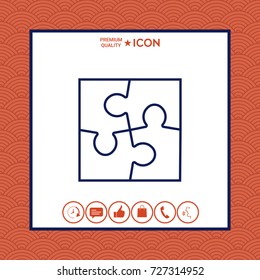 Puzzle line icon