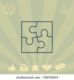 Puzzle line icon