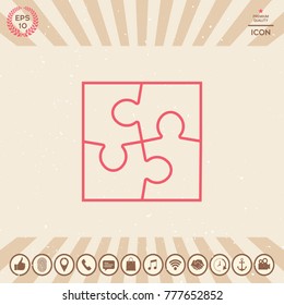 Puzzle line icon