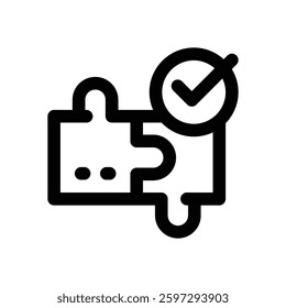puzzle line icon. Clean and minimalist vector icon for websites, mobile apps, presentations, and logos. Fully scalable and customizable for any project.