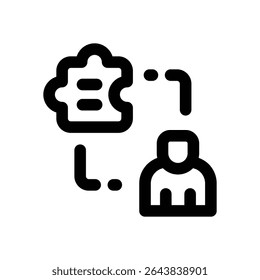 puzzle line icon. Clean and minimalist vector icon for websites, mobile apps, presentations, and logos. Fully scalable and customizable for any project.