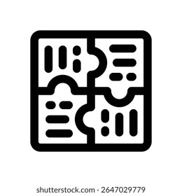 puzzle line icon. Clean and minimalist vector icon for websites, mobile apps, presentations, and logos. Fully scalable and customizable for any project.