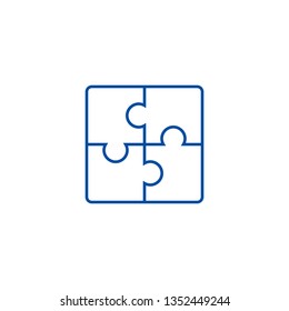 Puzzle line icon concept. Puzzle flat  vector symbol, sign, outline illustration.