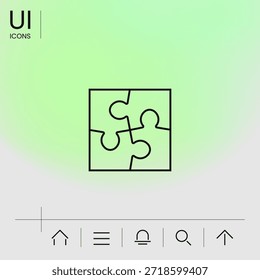 Puzzle line icon, elements for your design