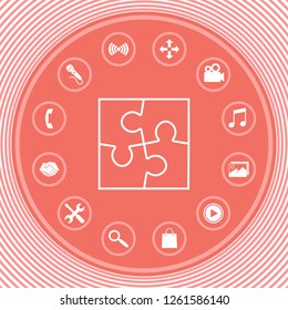 Puzzle line icon. Graphic elements for your design