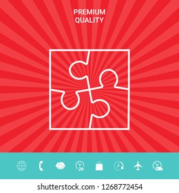 Puzzle line icon. Graphic elements for your design