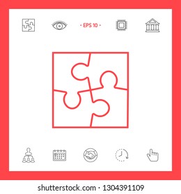 Puzzle line icon. Graphic elements for your design