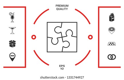 Puzzle line icon. Graphic elements for your design