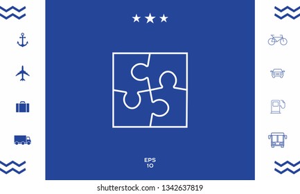Puzzle line icon. Graphic elements for your design