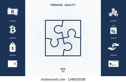 Puzzle line icon. Graphic elements for your design