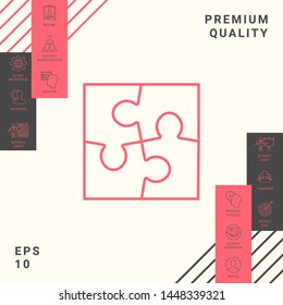 Puzzle line icon. Graphic elements for your design