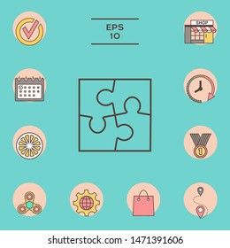 Puzzle line icon. Graphic elements for your design