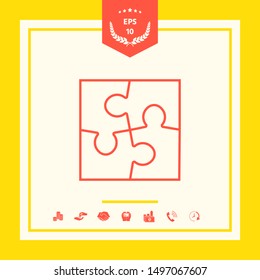 Puzzle line icon. Graphic elements for your design