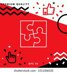 Puzzle line icon. Graphic elements for your design
