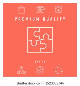 Puzzle line icon. Graphic elements for your design