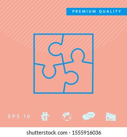 Puzzle line icon. Graphic elements for your design