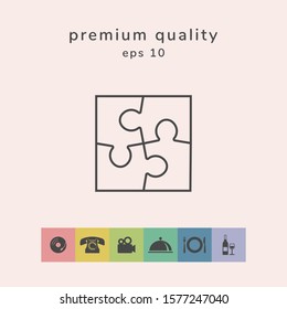 Puzzle line icon. Graphic elements for your design