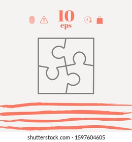 Puzzle line icon. Graphic elements for your design
