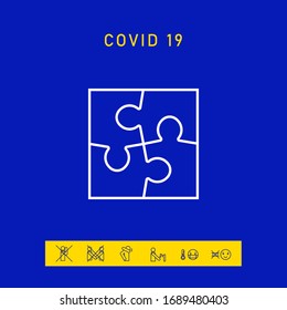 Puzzle Linie Symbol. Grafische Elemente für Ihr Design