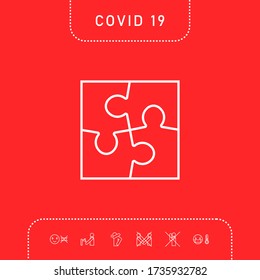 Puzzle line icon. Graphic elements for your design