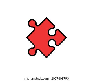 Puzzle line icon. High quality outline symbol for web design or mobile app. Thin line sign for design logo. Color outline pictogram on white background
