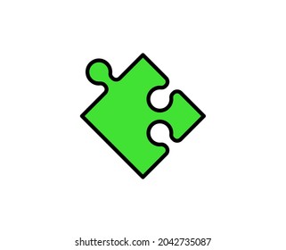 Puzzle line icon. High quality outline symbol for web design or mobile app. Thin line sign for design logo. Color outline pictogram on white background