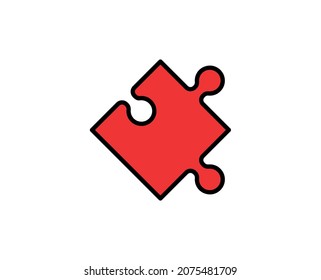 Icono de la línea de rompecabezas. Símbolo de esquema de alta calidad para diseño web o aplicación móvil. Firma de línea delgada para el logotipo de diseño. Pictograma de contorno de color sobre fondo blanco