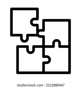 puzzle line icon illustration vector graphic